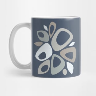 Mid Century Modern Abstract Blue, Grey and White Mug